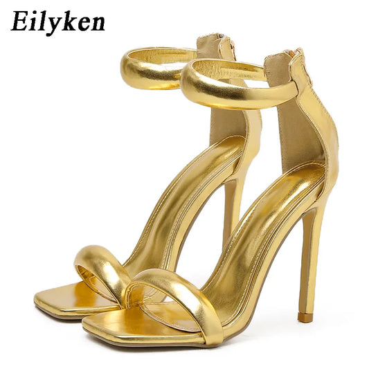 Eilyken Summer Peep Toe High Heel  Sandals Sexy Buckle Strap Ankle-Wrap Ladies Club Women Stripper Shoes