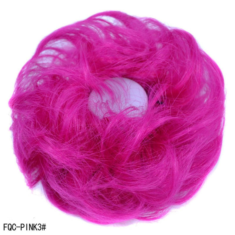 Jeedou Messy Chignon Donut Hair Bun Pad Elastic Hair Rope Rubber Band Synthetic Hairpiece Gary Brown Color