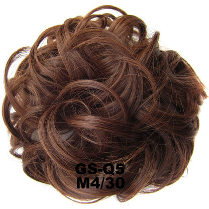 Jeedou Messy Chignon Donut Hair Bun Pad Elastic Hair Rope Rubber Band Synthetic Hairpiece Gary Brown Color