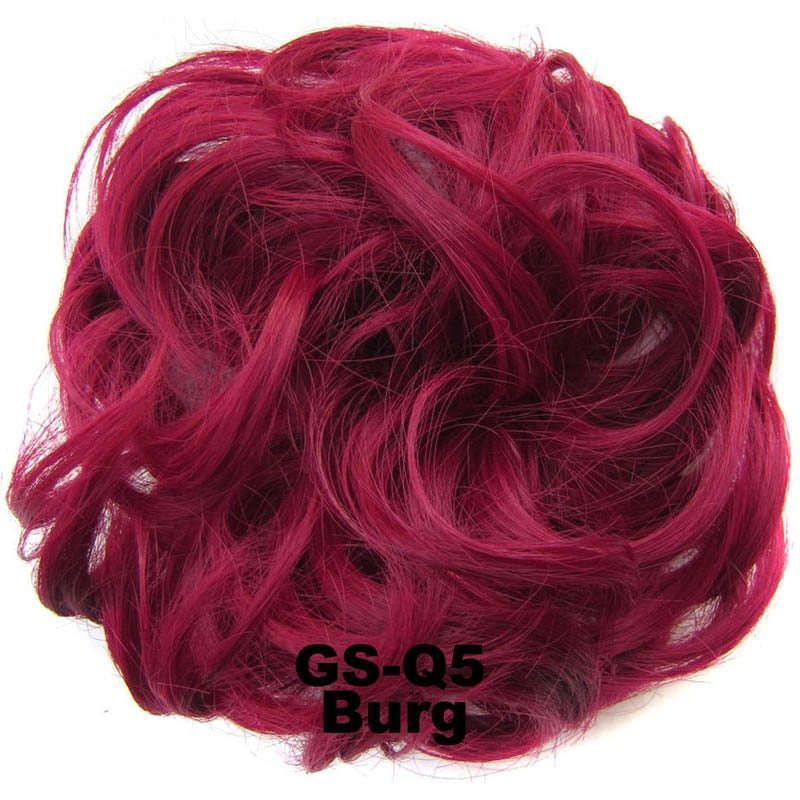 Jeedou Messy Chignon Donut Hair Bun Pad Elastic Hair Rope Rubber Band Synthetic Hairpiece Gary Brown Color