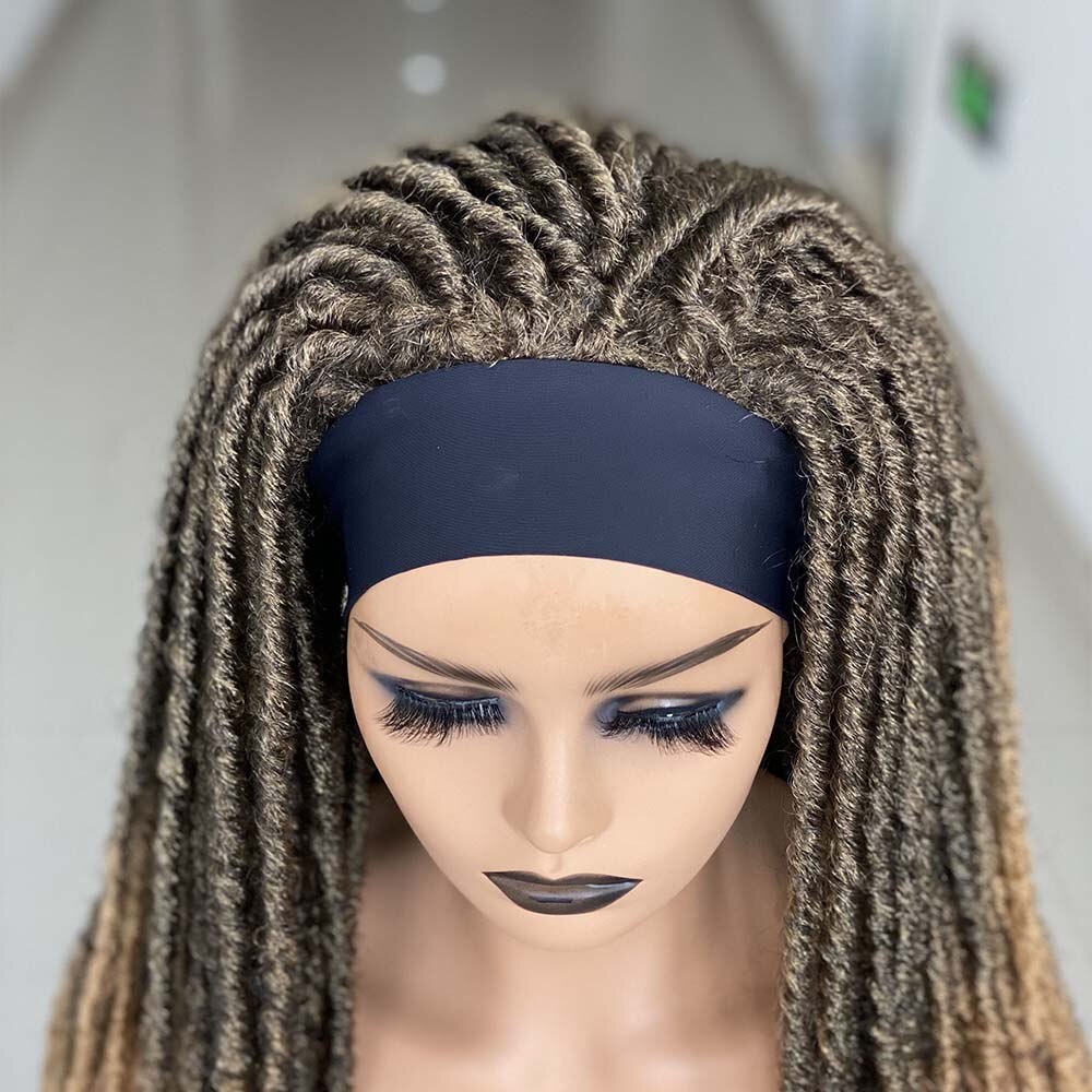 Cosplay Headband Dreadlock Synthetic soft faux locs Wigs Braiding Crochet Twist Hair Wigs For Black Women/Men