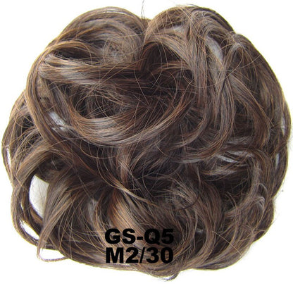 Jeedou Messy Chignon Donut Hair Bun Pad Elastic Hair Rope Rubber Band Synthetic Hairpiece Gary Brown Color