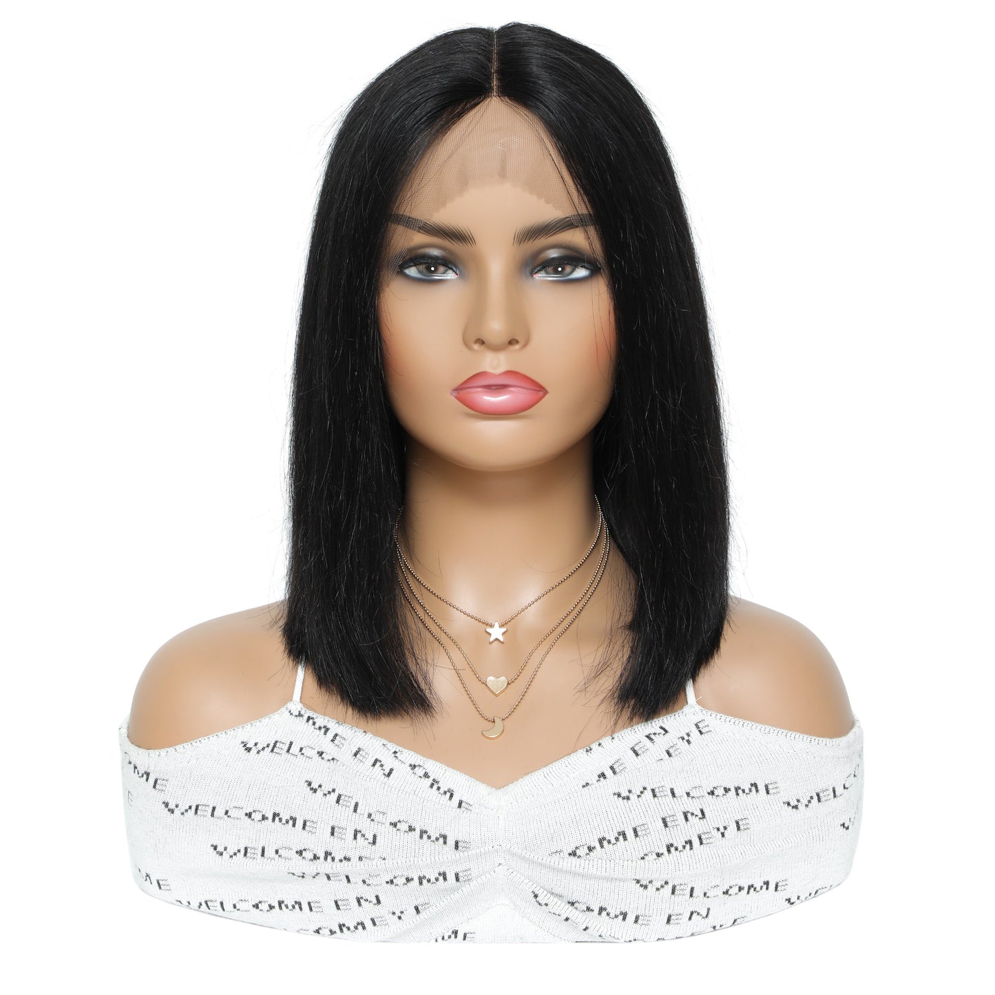 DQ Lace Part Human Hair Wigs Brazilian Straight Lace Wig  Bob Remy Hair Wigs Pre Plucked Hairline 150% Density Double Drawn