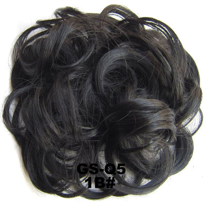 Jeedou Messy Chignon Donut Hair Bun Pad Elastic Hair Rope Rubber Band Synthetic Hairpiece Gary Brown Color