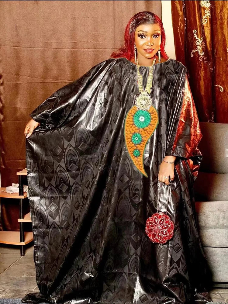 Original Bazin Riche Long Dresses For Nigeria African Sexy Women Traditional Wedding Top Quality Bazin Riche Dashiki Robe