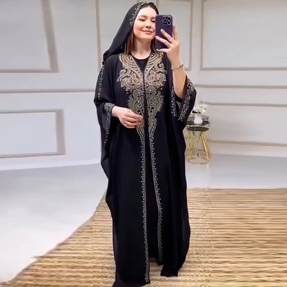 Abayas For Women Dubai Luxury Black Chiffon Boubou Muslim Fashion Dress Caftan Marocain Wedding Party Occasions Djellaba Femme