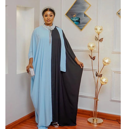 2023 African Dresses For Women Summer Autumn elegant African Polyester Plus Size Long Dress African Robes African Clothes +Inner