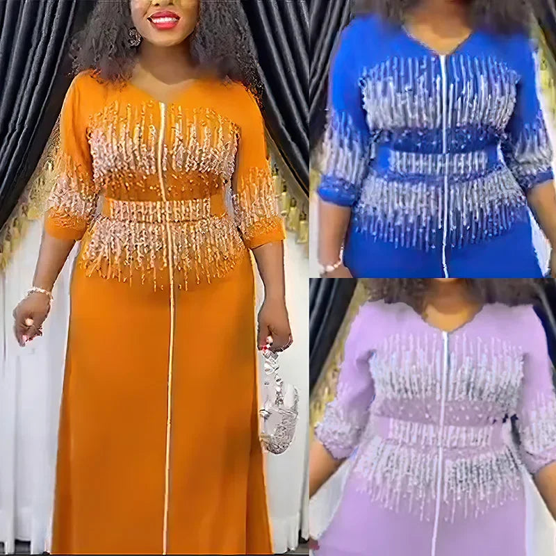 African Evening Dresses for Women Elegant Dashiki Ankara Outfits Gown Plus Size Turkey Wedding Party Long Maxi Dress 2023 New