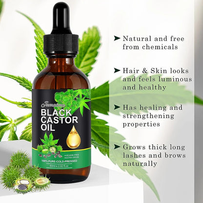 Black Castor Oil Nourishes Hair Growth Skin Massage Essential Oil Eyebrows Growth Prevents Skin Aging Hair Care Products