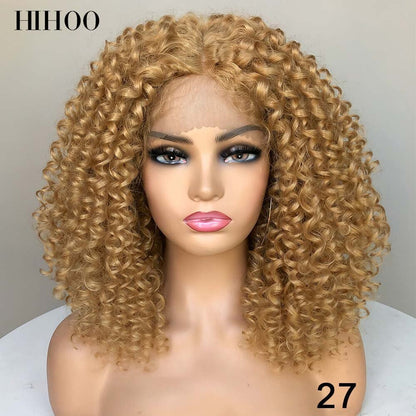 Lace Front Wigs Synthetic Short Hair Body Wave Wig For Women Preplucked Heat Resistant Fiber Hair Lace Front Wig Red Cosplay