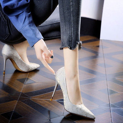 High heels 9 CM Female Pointed Toe 2022 New Women's Whoes Sexy Stiletto Shallow Single PumpsShoes Office Work Zapatos De Mujer