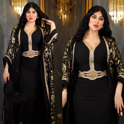 Abayas for Women Dubai Luxury 2024 African Muslim Fashion Dress Caftan Evening Party Dresses Robe Muslim Open Abaya Muslim Sets