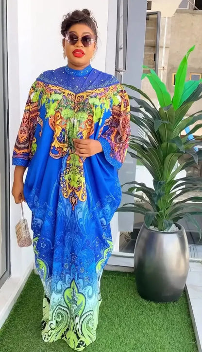 African Dresses For Women Vetement Femme Dashiki Abaya Print Maxi Dress Autumn New Africa Clothes Dashiki Ankara Dresses