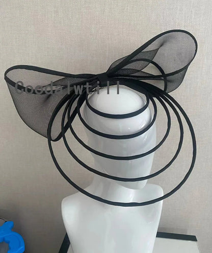 Bow Fascinators Hat For Women Weddings Hoop Headwear With Bow For Party Kenducky Royal Asscot Chapeau Cap Hair Clip Bride