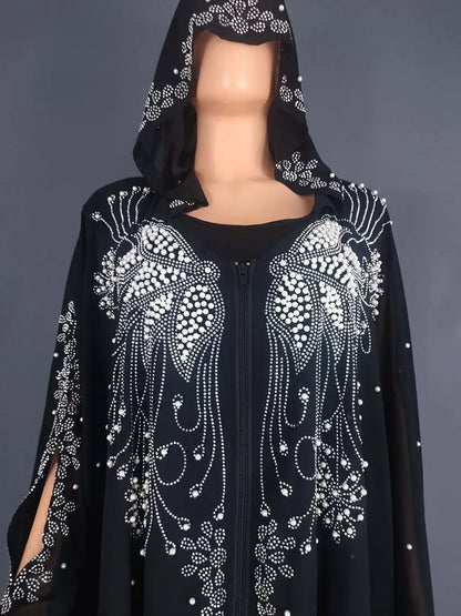 Eid Muslim Dress for Women Bat Sleeve Abaya Diamond Jalabiya Morocco Caftan Party Dresses Dubai Abayas Kaftan Vestidos Long Robe