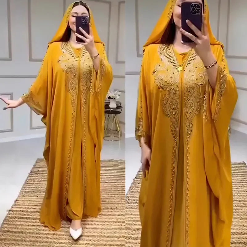 Abayas For Women Dubai Luxury 2023 African Muslim Fashion Dress Caftan Marocain Wedding Party Dresses Boubou Robe Djellaba Femme