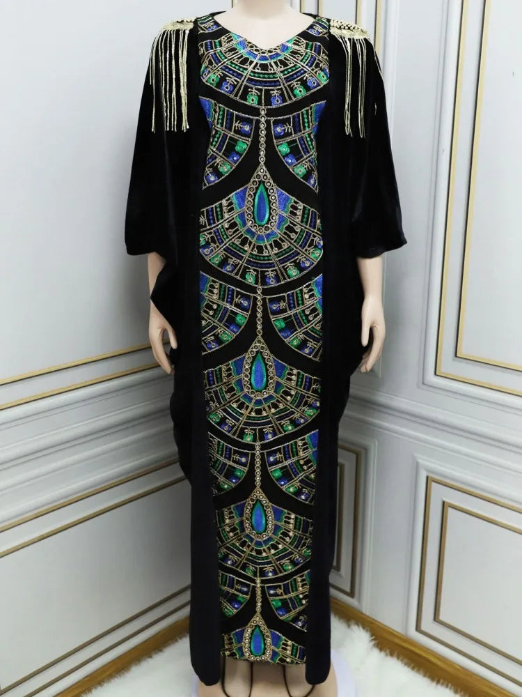 African Dresses For Women Elegant Polyester 2024 New Muslim Fashion Abayas Dashiki Robe Kaftan Long Maxi Dress Turkish Africa