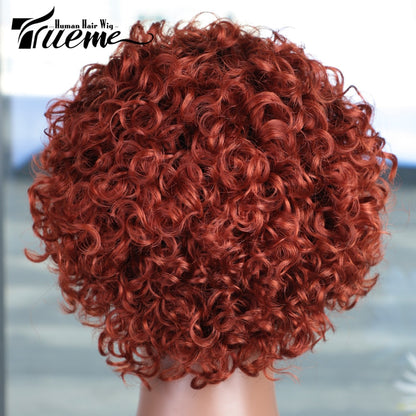 Pixie Cut Lace Wig Short Bob Curly Human Hair Wigs 13X1 Colored Brazilian Deep Curly Wave Transparent Lace Front Wig For Women