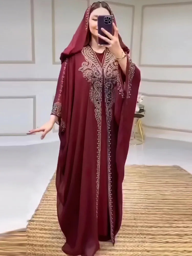 Abayas For Women Dubai Luxury Black Chiffon Boubou Muslim Fashion Dress Caftan Marocain Wedding Party Occasions Djellaba Femme