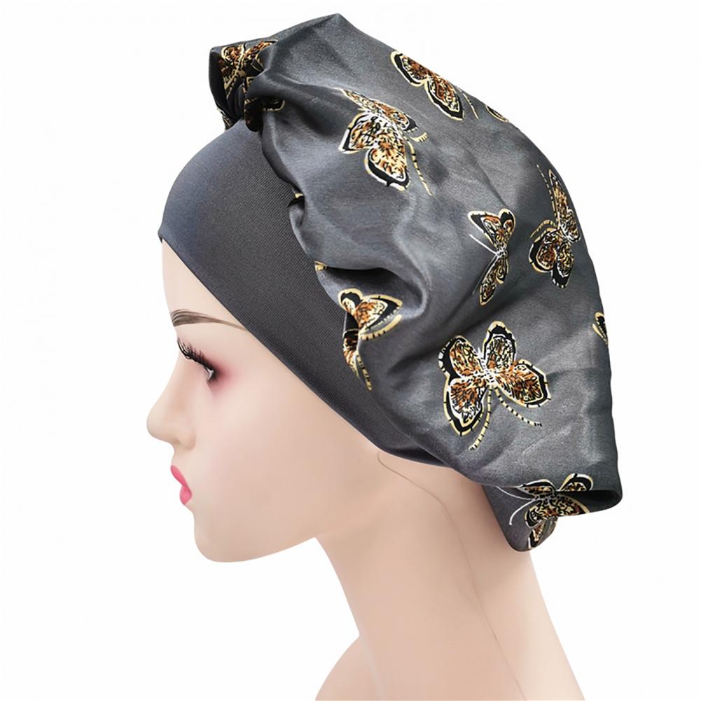 Hair Bonnet Lightweight Satin Skullies Beanies Bathing Colorful Print Bohemia Sleep Cap Beauty Hat