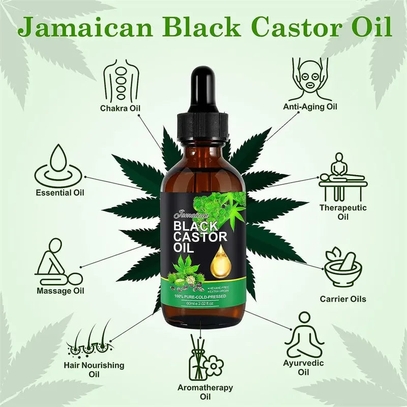 Jamaican Black Castor Oil for Hair Growth Hair Smoothing Hair Growth Conditioning Oil Nourishing Eyelash Eyebrow Hair Care