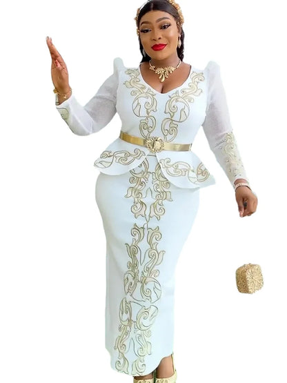 Elegant African Dresses for Women 2024 New Africa Clothing Plus Size Turkey Wedding Party Long Dress Dashiki Ankara Outfits Robe