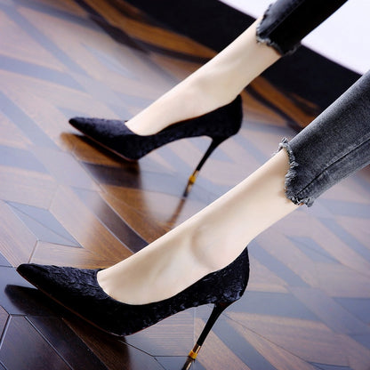 High heels 9 CM Female Pointed Toe 2022 New Women's Whoes Sexy Stiletto Shallow Single PumpsShoes Office Work Zapatos De Mujer