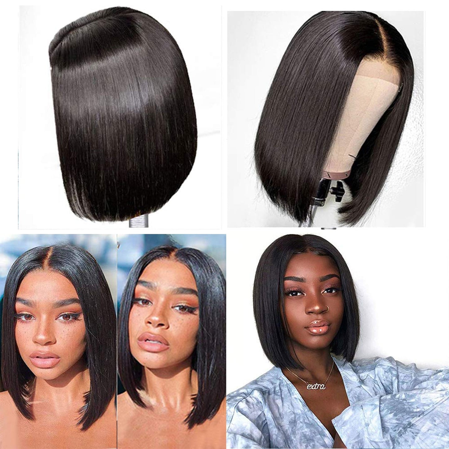 New Fashion Wig Female Golden Bangs Dyed Long Straight Hair Full Headgear Wig Does Not Require Hairstylist To Install And Wear