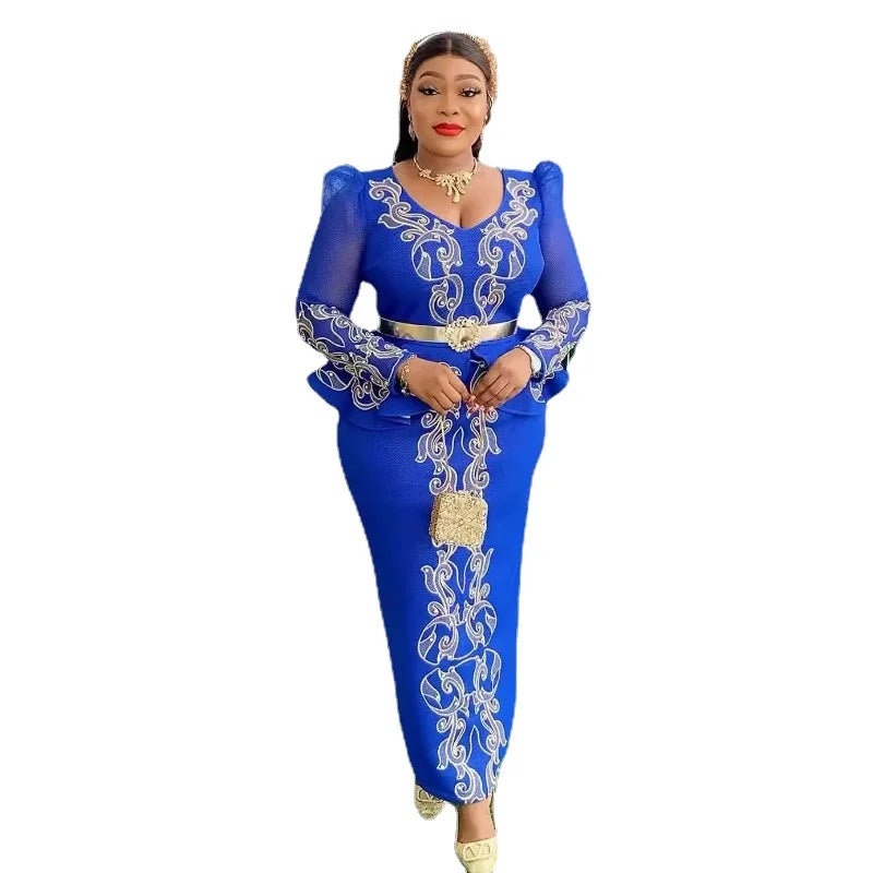 Elegant African Dresses for Women 2024 Africa Clothing Plus Size Wedding Party Evening Long Dress Dashiki Ankara Outfits Robes