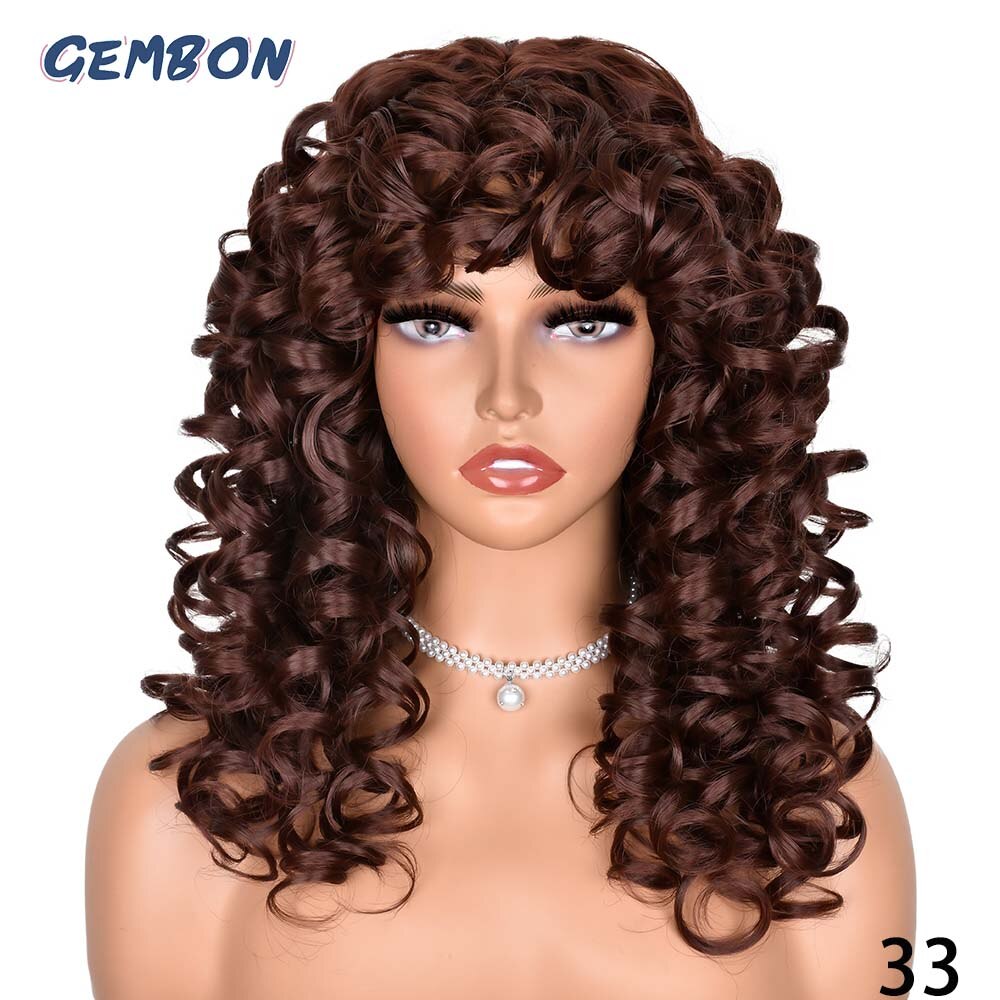 Women's Synthetic wigs Long Curly wig Blonde/brown Hair Natural Fluffy Hairstyle Red Wigs African Ombre Glueless HighTemperature