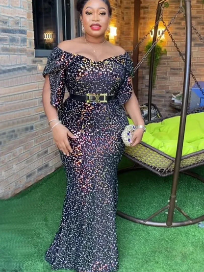 Elegant African Evening Dresses for Women Plus Size Turkey Wedding Party Long Dress Dashiki Ankara Outfits Robe Africa Clothing