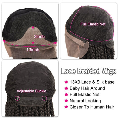 Synthetic Braided Wigs Lace Front Wigs With Baby Hair for Women Box Braid Wigs Long Lace Frontal Cornrow Braided Wig