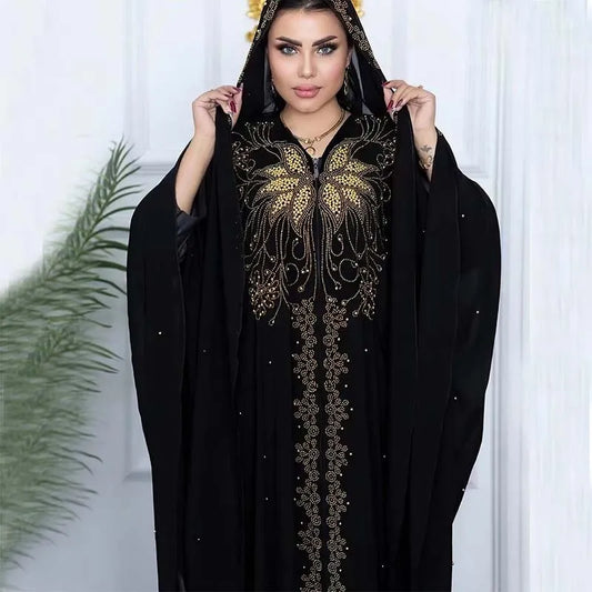 Abayas For Women Dubai Luxury Black Chiffon Boubou Muslim Fashion Dress Caftan Marocain Wedding Party Occasions Djellaba Femme