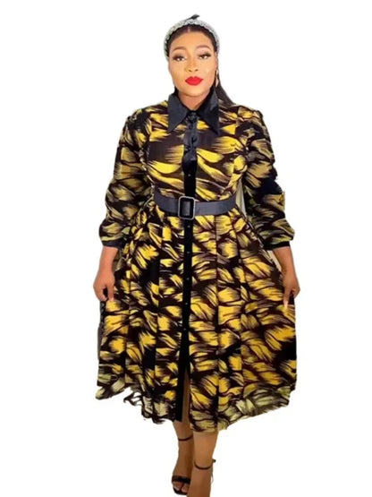 African Dashiki Print Turkey Dresses Elegant Women Wedding Party Evening Gown Dubai Kaftan Abayas Plus Size Chiffon Boubou