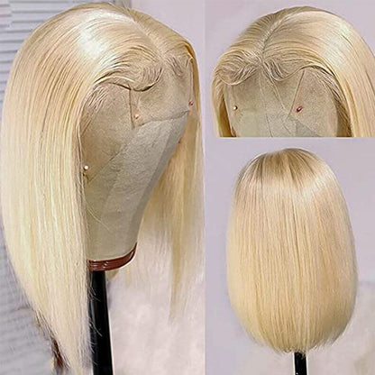 Blonde Bob Wigs Deep Part 13x1x4 Human Hair Lace Front Wigs for Black Women Pre Plucked Bleached Knots Blond Lace Wigs