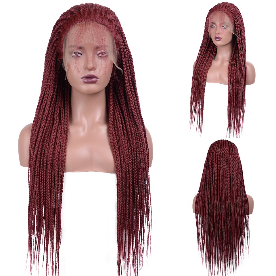 Synthetic Braided Wigs Lace Front Wigs With Baby Hair for Women Box Braid Wigs Long Lace Frontal Cornrow Braided Wig