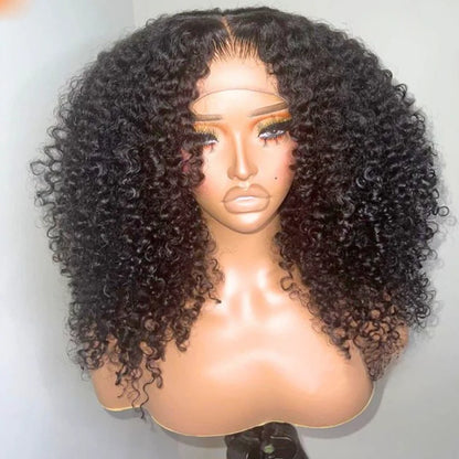 Soft 26inch Glueless Black Long 180% Density Kinky Curly Lace Front Wig For Black Women Babyhair Preplucked Daily Cosplay