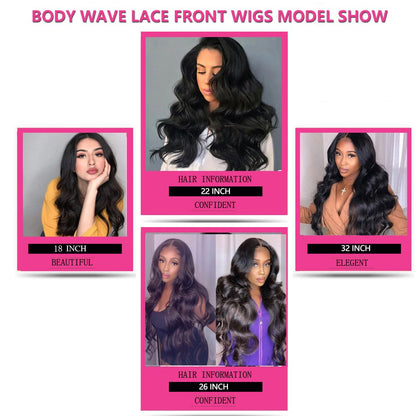 Synthetic Lace Front Wig For Black Women 32 Inches Super Long Body Wave Straight Hair Soku Middle Part Lace Wig With Baby Hair