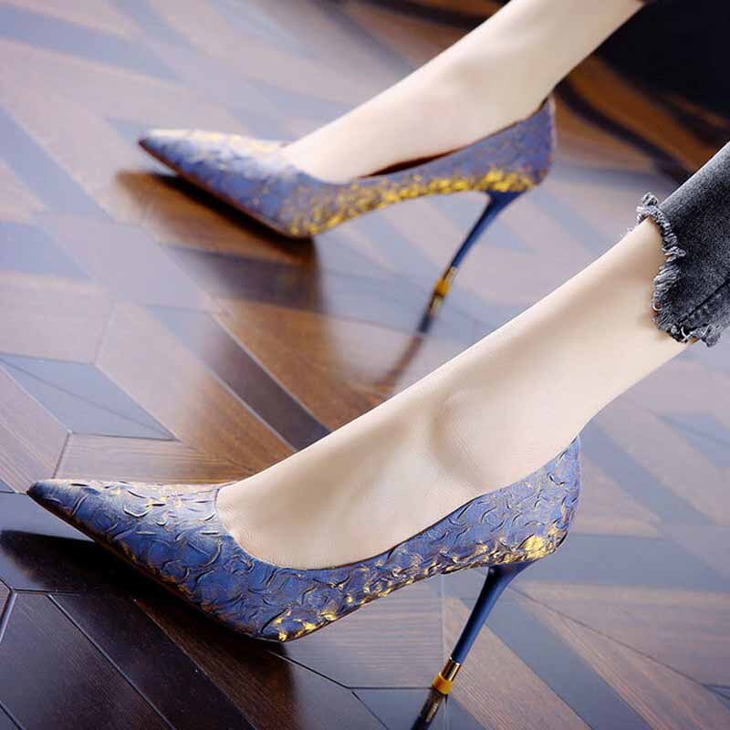 Bling Shiny Shoes Women 2022 New Pumps High Heels Shoes Fashion Office Shoes Stiletto Pointed Toe Thin Heel Wedding Party Shoes