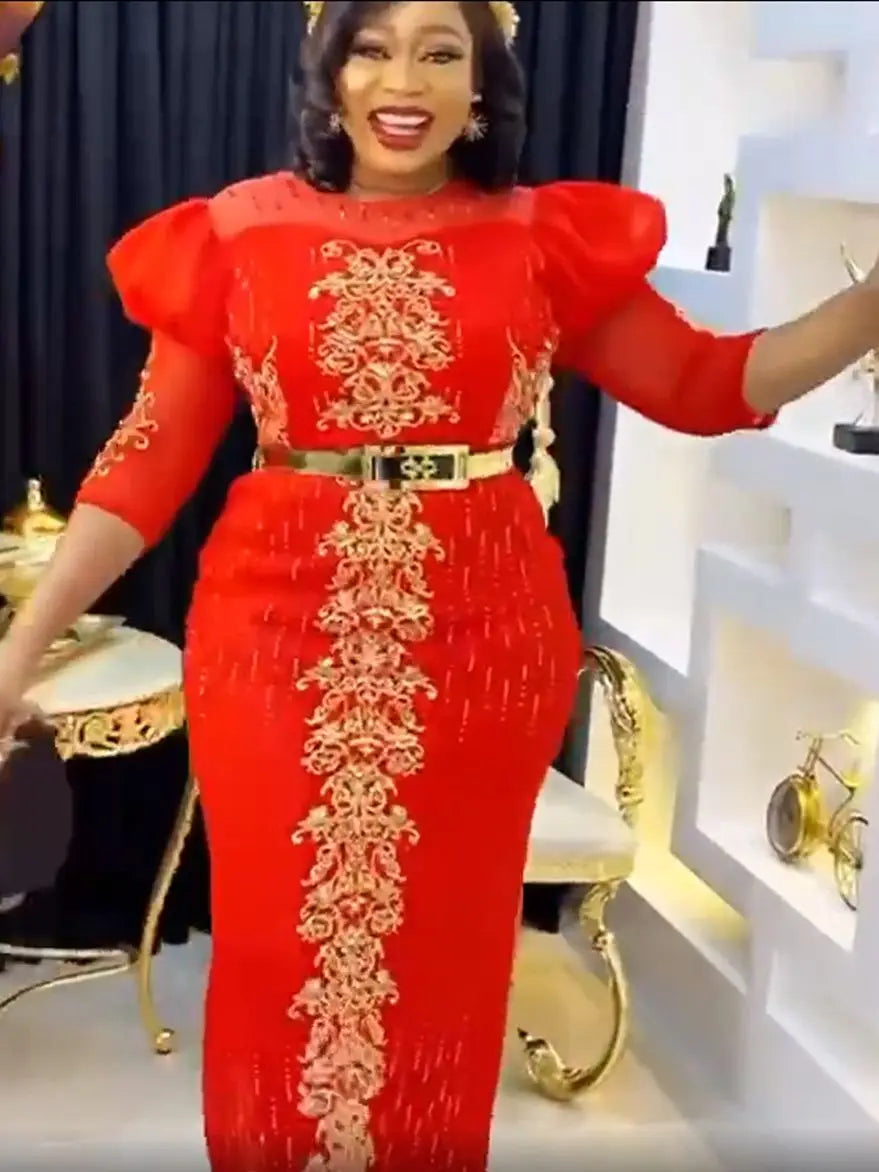 Plus Size Evening Dresses Women Dashiki African Turkey Wedding Party Dress Ankara Luxury Dress Robe Africaine Femme 2023