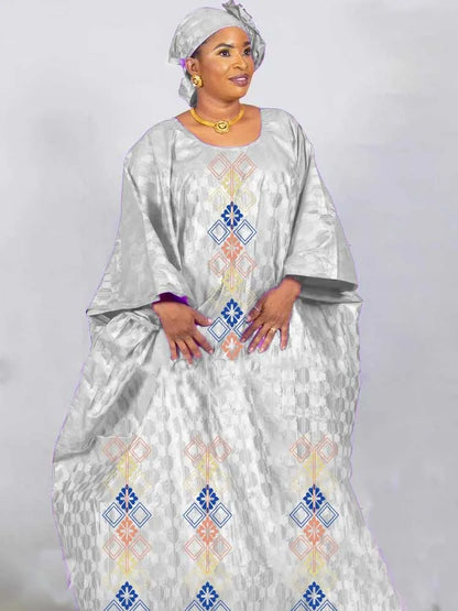 2023 Bazin Riche Turkey Dresses African Dashiki Robe For Gambia Guinea Traditional Wedding Party Clothing Basin Long Dress