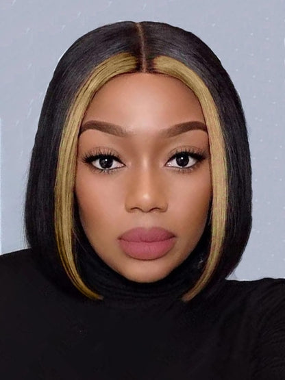 Blonde Bob Wigs Deep Part 13x1x4 Human Hair Lace Front Wigs for Black Women Pre Plucked Bleached Knots Blond Lace Wigs