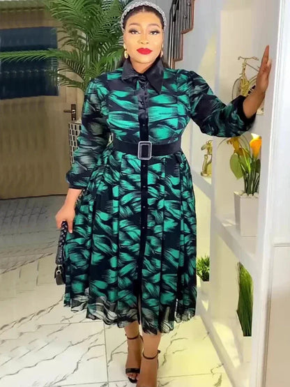 African Dashiki Print Turkey Dresses Elegant Women Wedding Party Evening Gown Dubai Kaftan Abayas Plus Size Chiffon Boubou