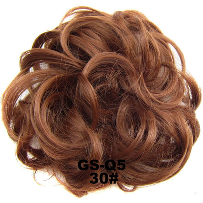 Jeedou Messy Chignon Donut Hair Bun Pad Elastic Hair Rope Rubber Band Synthetic Hairpiece Gary Brown Color