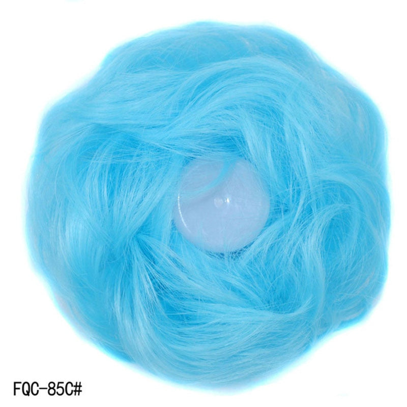 Jeedou Messy Chignon Donut Hair Bun Pad Elastic Hair Rope Rubber Band Synthetic Hairpiece Gary Brown Color