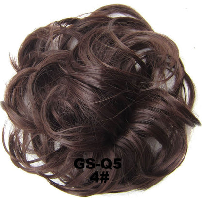 Jeedou Messy Chignon Donut Hair Bun Pad Elastic Hair Rope Rubber Band Synthetic Hairpiece Gary Brown Color