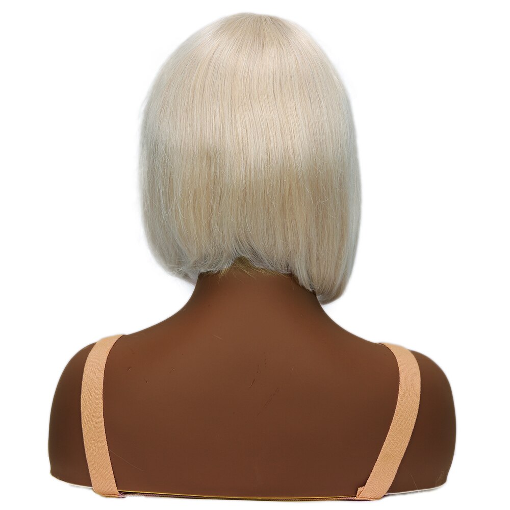 Wonderful Short Bob Wig With Bangs Straight Brazilian Hair Wigs For Women Human Hair Glueless Machine Made Cheap Human Hair Wigs