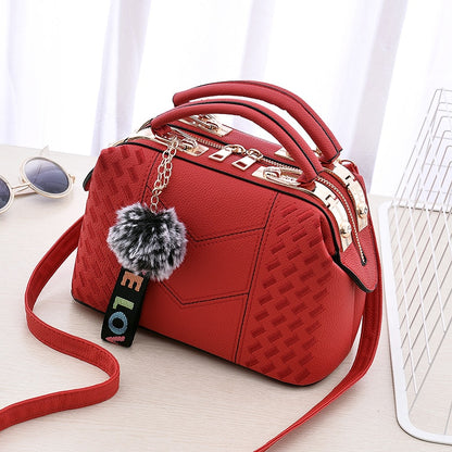 Women&#39;s Motorcycle Youthful And Elegant Bag New Korean Version Embroidery Line Fashion Crossbody Shoulder Bag Tianmei 25X13X16cm