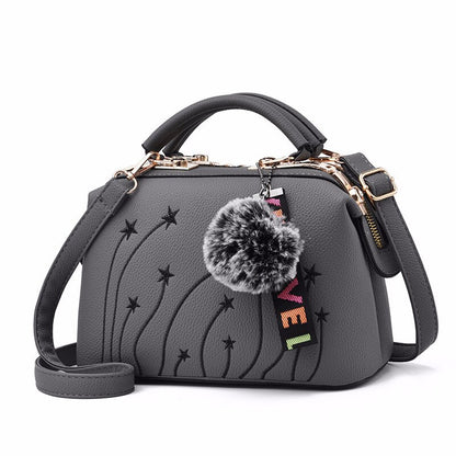 Women&#39;s Motorcycle Youthful And Elegant Bag New Korean Version Embroidery Line Fashion Crossbody Shoulder Bag Tianmei 25X13X16cm