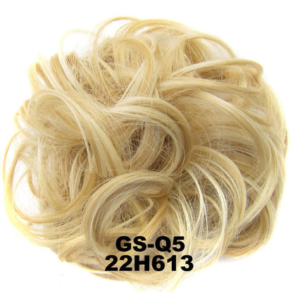 Jeedou Messy Chignon Donut Hair Bun Pad Elastic Hair Rope Rubber Band Synthetic Hairpiece Gary Brown Color